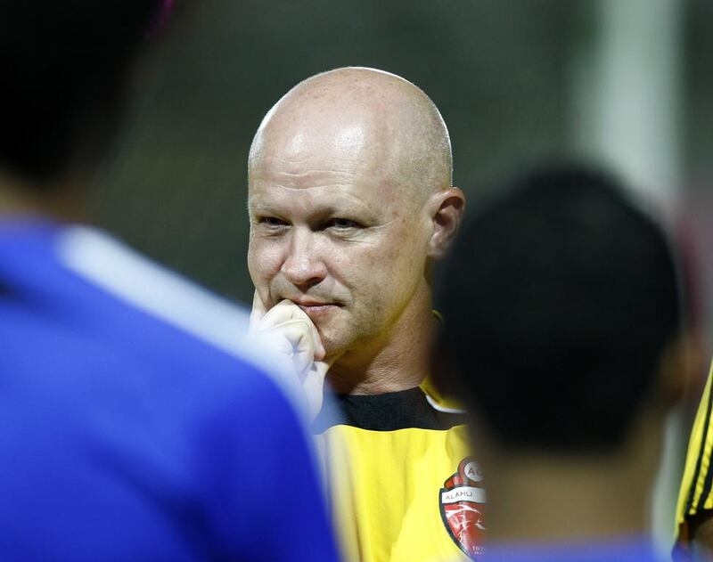 Ivan Hasek prepares to run a training session with Al Ahli in Dubai on July 10, 2011. Mike Young / The National