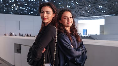 Emirati drivers Amna and Hamda Al Qubaisi were special guests at the Abu Dhabi Grand Prix event held at the Louvre Abu Dhabi. Victor Besa / The National
