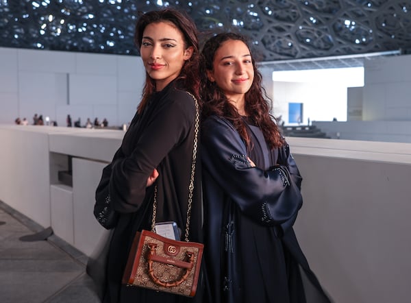 Emirati racing drivers Amna and Hamda Al Qubaisi were special guests at the Abu Dhabi Grand Prix event held at Louvre Abu Dhabi. Victor Besa / The National