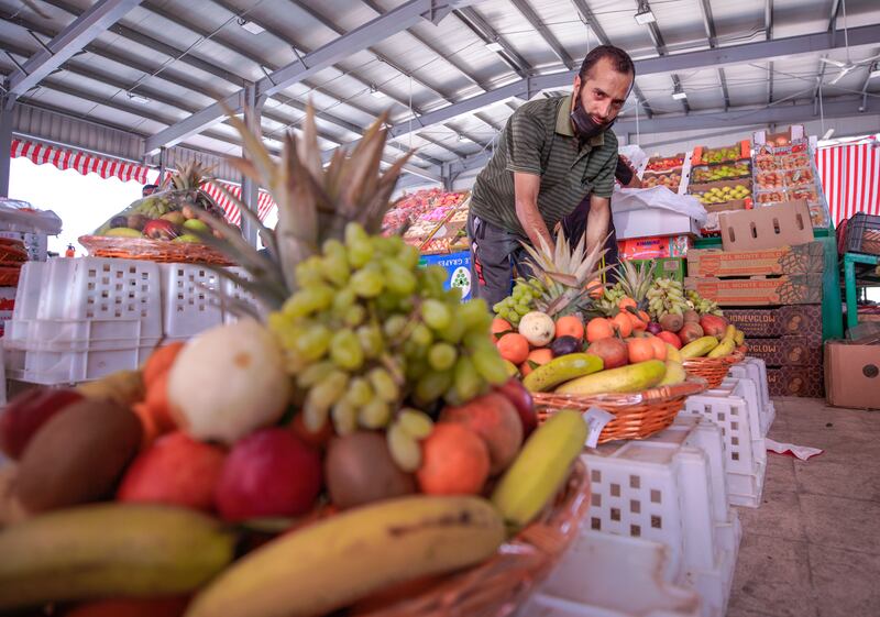 Eid baskets are prepared at the Abu Dhabi Fruits and Vegetables Market. Victor Besa / The National