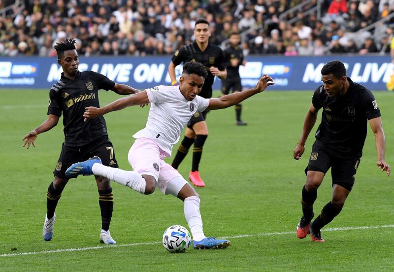 Juan Agudelo of Inter Miami on the attack. AFP