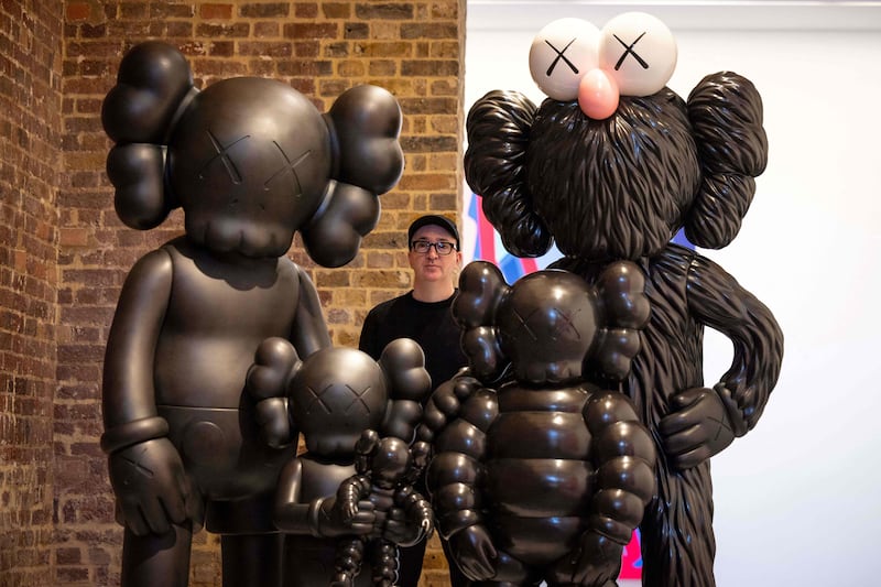 The exhibition features a number of Kaws Companions, characters made famous by their signature Xs for eyes. AFP