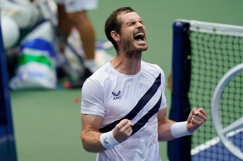 Andy Murray after defeating Yoshihito Nishioka during the first round of the US Open. AP
