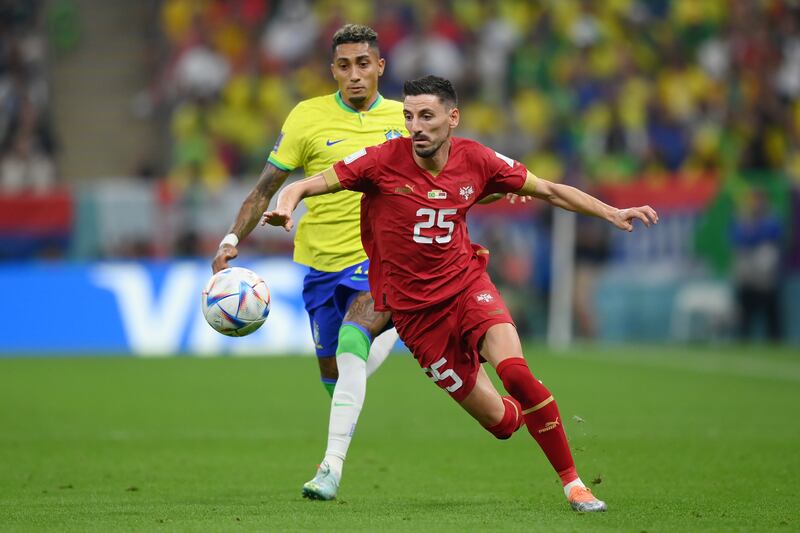 Filip Mladenović – 6 Had a tough test against Raphinha but managed to stay resolute and played a huge part in keeping the scores level at half time. Didn’t offer much going forward. Getty Images