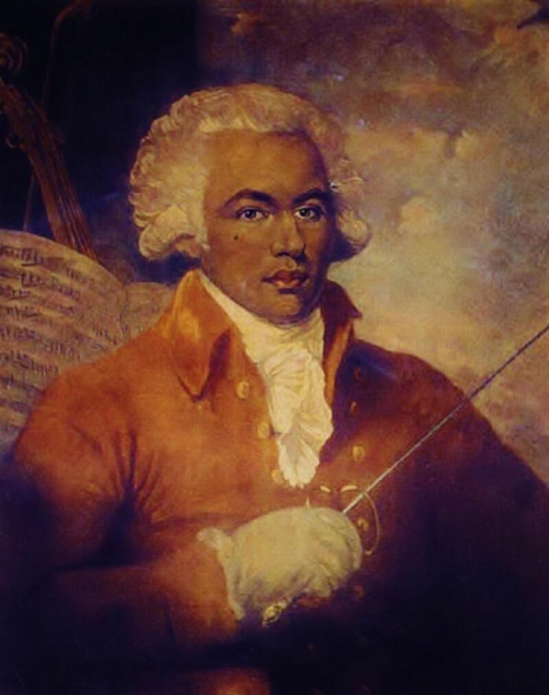 P0938M .  English: Chevalier de Saint-Georges (1745-1799) was one of the earliest musicians of African ancestry in the world of European classical music. Francais : Joseph Bologne de Saint-George fut, dans la seconde moitie du XVIIIeme siecle europeen, l'un des premiers musiciens afridescendants.  . Portrait of Joseph Bologne de Saint-George (1745-1799) . 1788 19 Portrait of Chevalier de Saint-George. Alamy