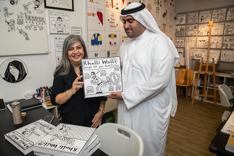 Art teacher Gulshan Kavarana helped the Emirati move to digital art.
