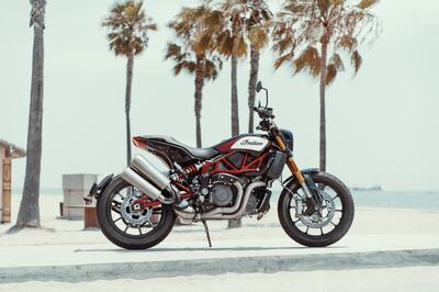 LOS ANGELES, UNITED STATES OF AMERICA. 06 MAY 2019. The all new Indian Motorcycle FTR1200S in Race Replica Paint Scheme. (Photo: SUPPLIED / Indian Motorcycle) Journalist: Antonie Robertson. Section: Motoring.