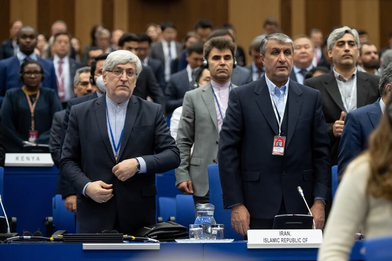Iranian diplomats at a meeting of the International Atomic Energy Agency in Vienna. EPA