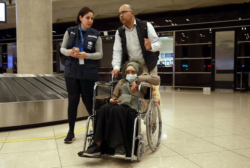 A Yemeni girl arrives at Queen Alia International Airport, south of the Jordanian capital Amman, following a second United Nations medical evacuation from Sanaa.  AFP