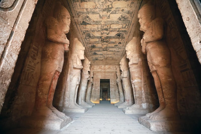 A view inside the Ramses II temple in Abu Simbel, Egypt. Tourism in Egypt is hit by the Covid-19 pandemic. EPA