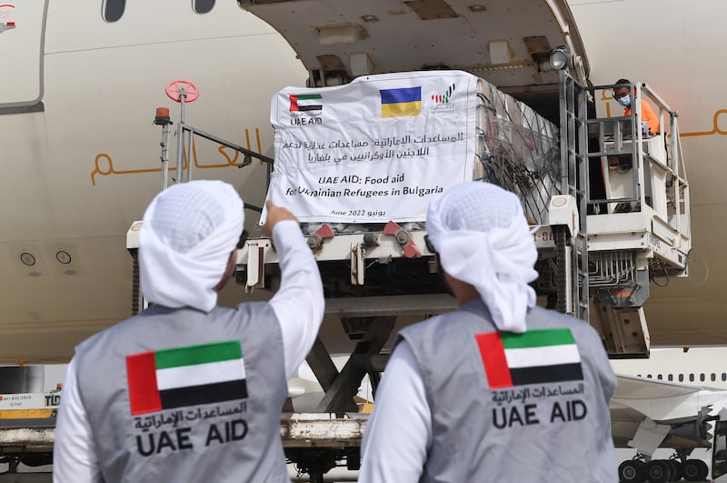 The UAE in June sent a plane carrying 52 tonnes of food supplies for Ukrainian refugees in Bulgaria. All photos: Wam