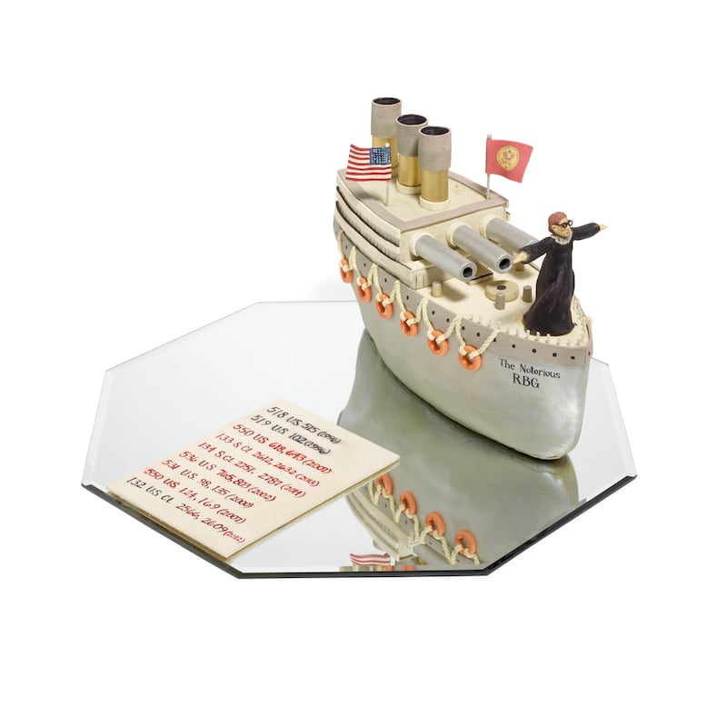 Ginsburg's son said that this cake centrepiece reminded him of the film 'Titanic'. Photo: Bonhams
