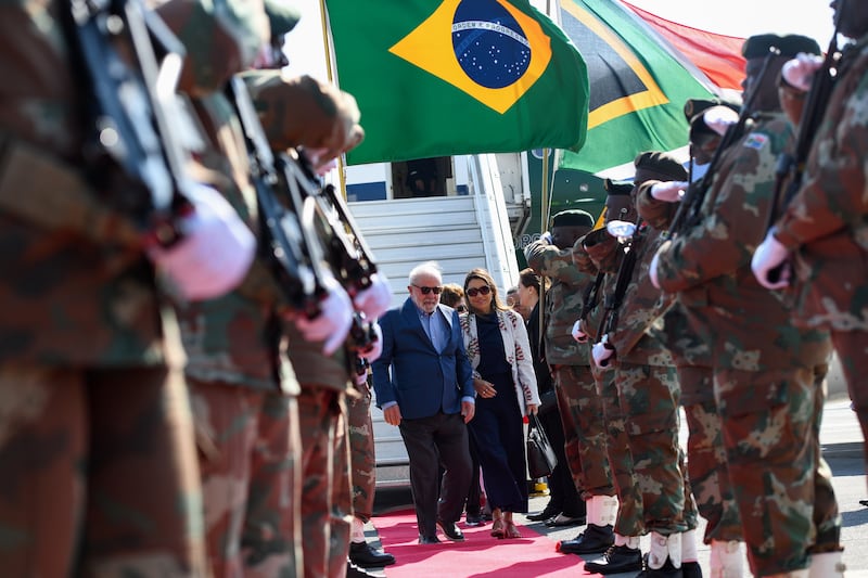 Brazilian President Lula da Silva arrives in South Africa to attend 15th Brics summit. EPA