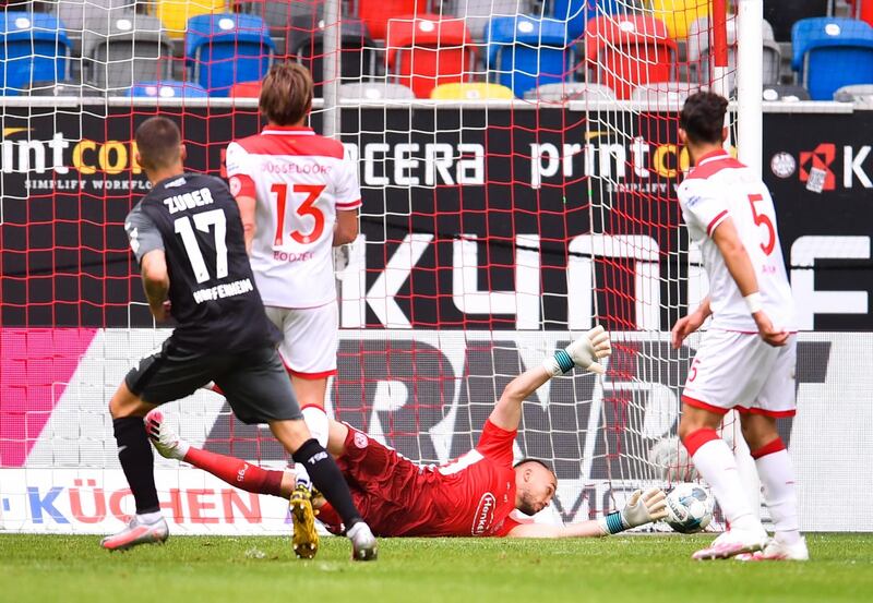 Hoffenheim's Steven Zuber scores his team's second goal. EPA