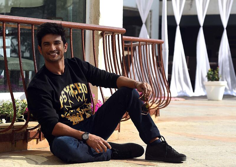 (FILES) In this file photo taken on January 7, 2019 Indian Bollywood actor Sushant Singh Rajput poses for a picture during the promotion of the upcoming Hindi film "Sonchiraiya", in Mumbai. A young Bollywood heartthrob lauded for his protrayal of cricket star M.S. Dhoni on the silver screen has taken his own life, Mumbai police said on June 14, the latest in a string of deaths to rock India's entertainment industry. "Police found Sushant Singh Rajput's body at his residence Sunday afternoon," Mumbai police spokesman Pranay Ashok told AFP, confirming that the 34-year-old had taken his own life. Rajput, renowned for his numerous hits on the big and small screens, reportedly battled depression. / AFP / Sujit Jaiswal
