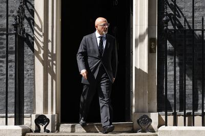 Britain's Chancellor of the Exchequer Nadhim Zahawi leaves a Cabinet meeting at 10 Downing Street. EPA
