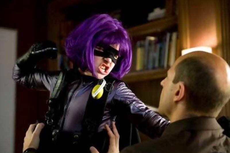 Chloë Grace Moretz as Hit Girl in a scene from Kick-Ass 2. Daniel Smith / AP / Universal Pictures