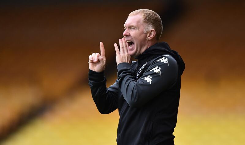 Paul Scholes during the Port Vale game. Getty