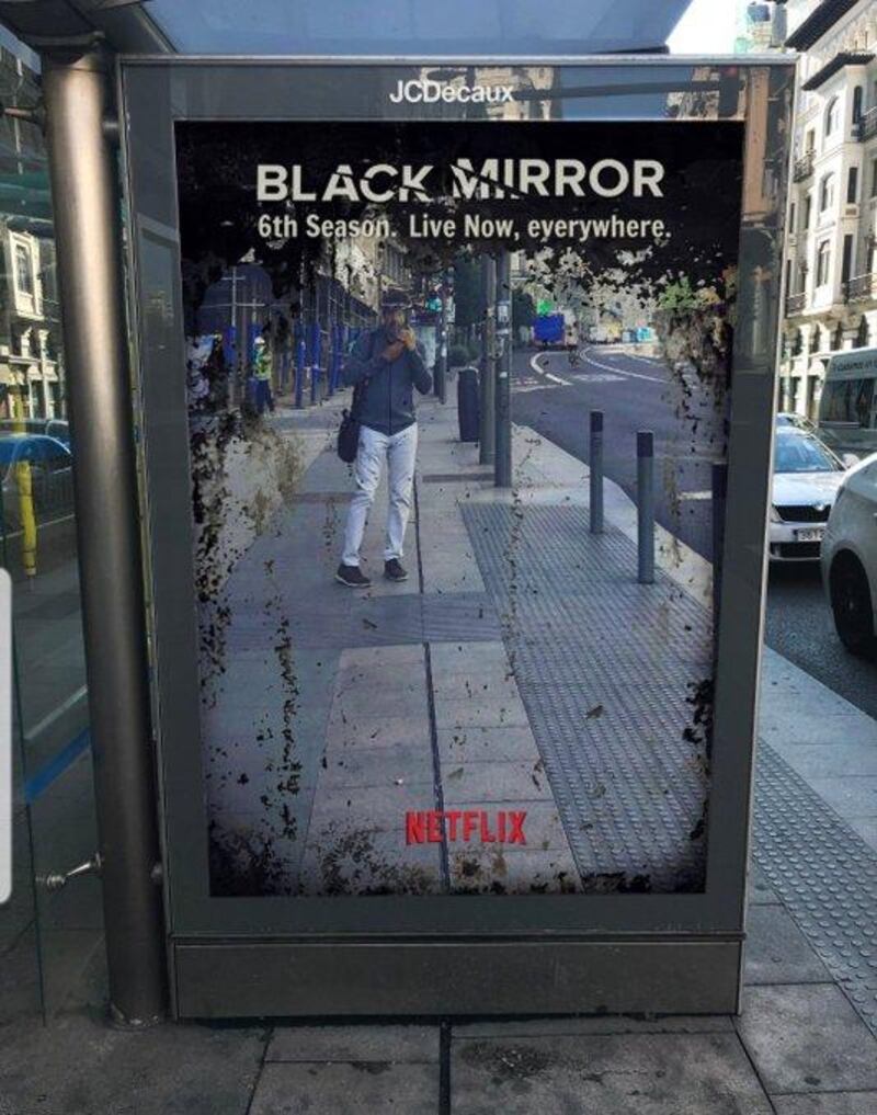 The fake 'Black Mirror' advertisement was developed by a Madrid-based ad agency Brother. Twitter / Juanma_Toribio 