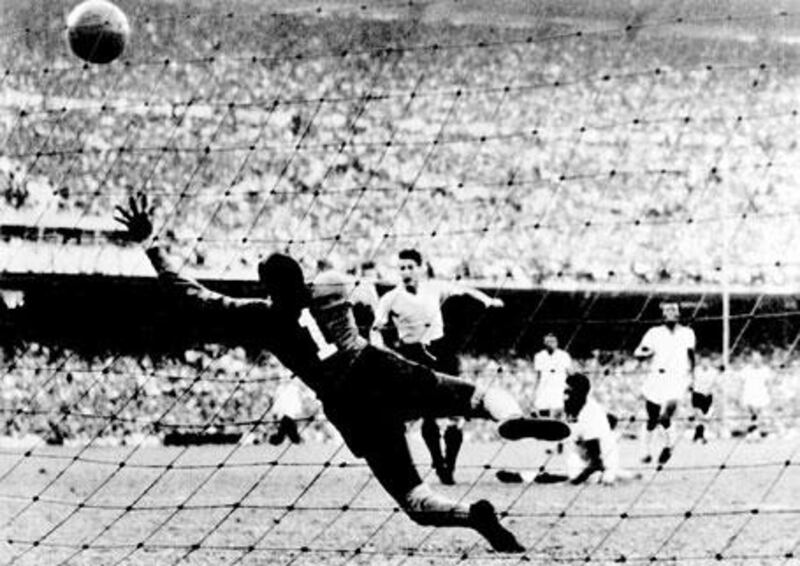 This goal, scored by Uruguayan forward Juan Alberto Schiaffino in the World Cup final round match against Brazil, tied the score at 1-1. It stunned spectators packed into the Maracana in Rio de Janeiro.