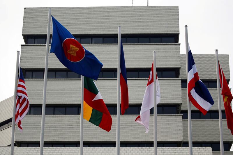 The Asean secretariat building in Jakarta. The bloc will decide on a neutral alternative Myanmar representative at the weekend. Reuters