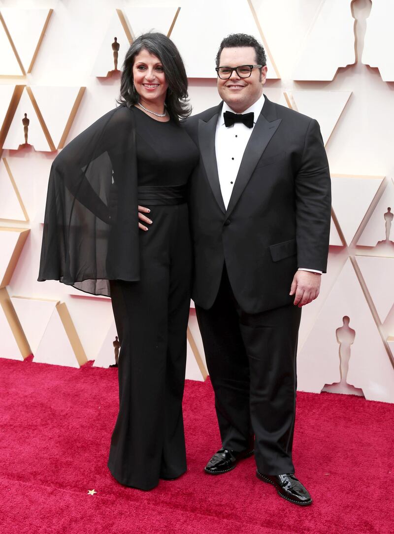 Ida Darvish and Josh Gad arrive at the Oscars on Sunday, February 9, 2020, at the Dolby Theatre in Los Angeles. EPA