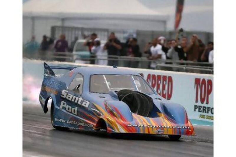 Martin Hill set a fastest time in the Jet car at 441kph, covering the distance in 5.8 seconds.