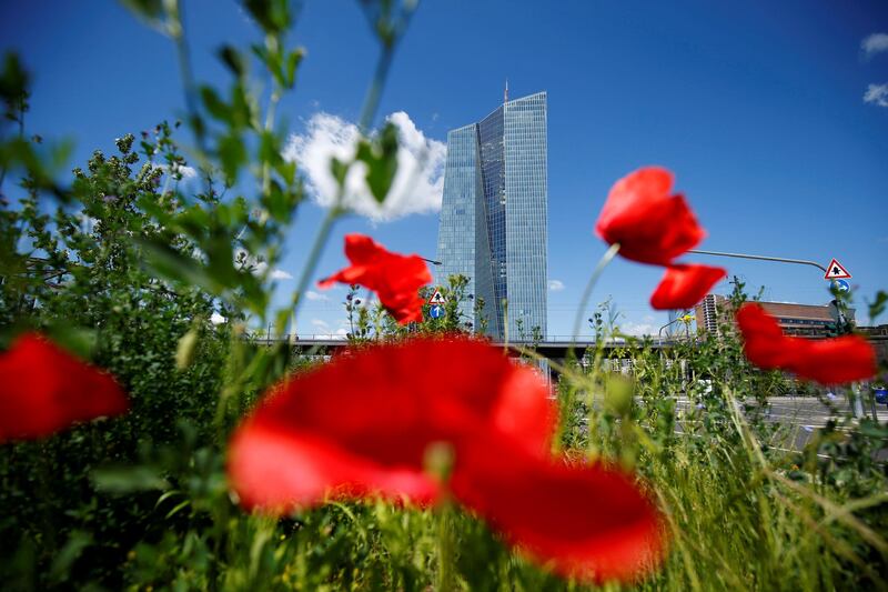 FILE PHOTO: The headquarters of the European Central Bank (ECB) in Frankfurt, Germany, June 10, 2017.  REUTERS/Ralph Orlowski/File Photo