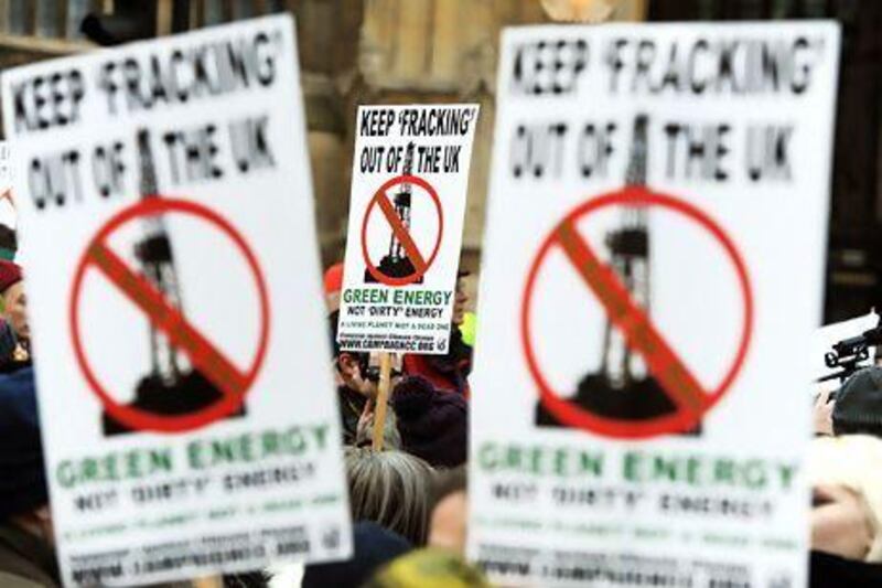 Opposition to fracking has been strong in the UK. AP
