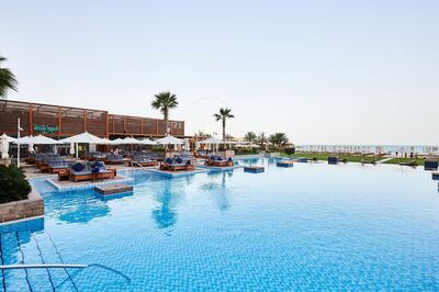 The sprawling grand pool at Azure Beach Club.