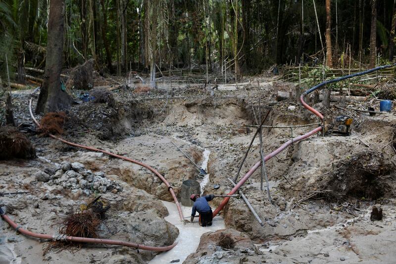 An illegal gold mine inside an environmental preservation area in the Amazon rainforest, in Itaituba, Para state. Reuters