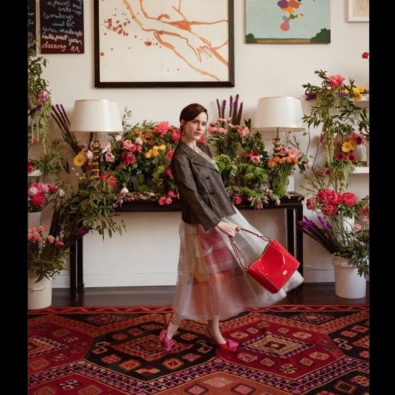Rachel Brosnahan in the Love, Katy campaign for aunt Kate Spade's label Frances Valentine 