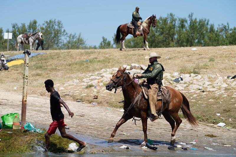 The US Border Patrol prevents migrants from crossing into Texas from Mexico. AFP