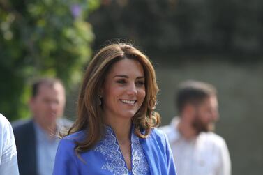 Britain's Catherine, Duchess of Cambridge, walks to visit a school during a trip to Islamabad, Pakistan on Tuesday, October 15. Reuters 