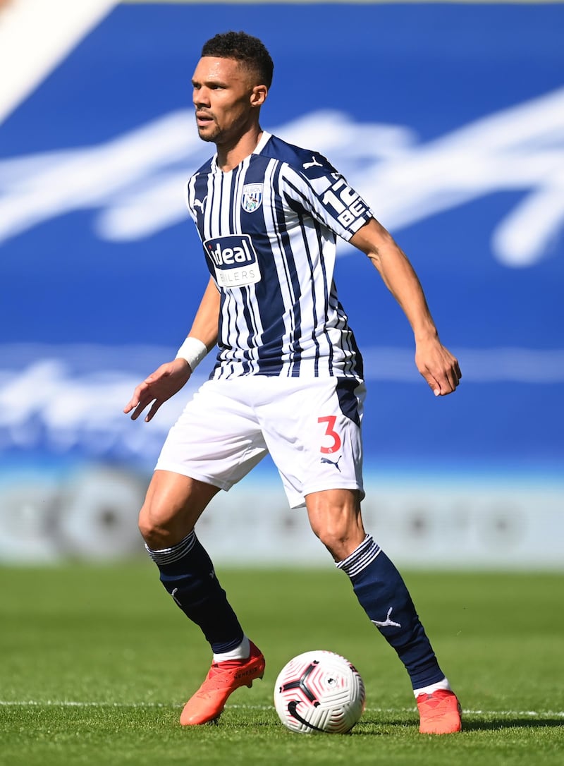 WEST BROMWICH, ENGLAND - SEPTEMBER 13: Kieran Gibbs of WBA in action during the Premier League match between West Bromwich Albion and Leicester City at The Hawthorns on September 13, 2020 in West Bromwich, England. (Photo by Michael Regan/Getty Images)