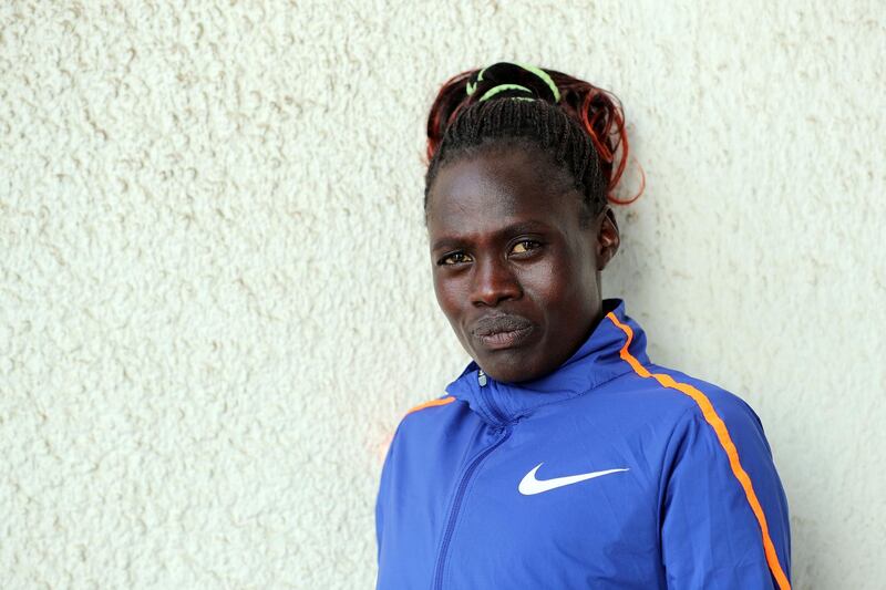 Abu Dhabi, United Arab Emirates - December 04, 2019: Elite runner Vivian Kiplagat at the press conference for the ADNOC Marathon Abu Dhabi 2019. Wednesday, December 4th, 2019. Raddison Blu, Abu Dhabi. Chris Whiteoak / The National