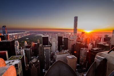 Sunset view at Top of the Rock in Midtown, Manhattan. Photo: NYC & Company