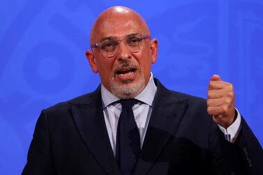 Nadhim Zahawi extols the virtues of vaccines during Wednesday's government media briefing. Reuters