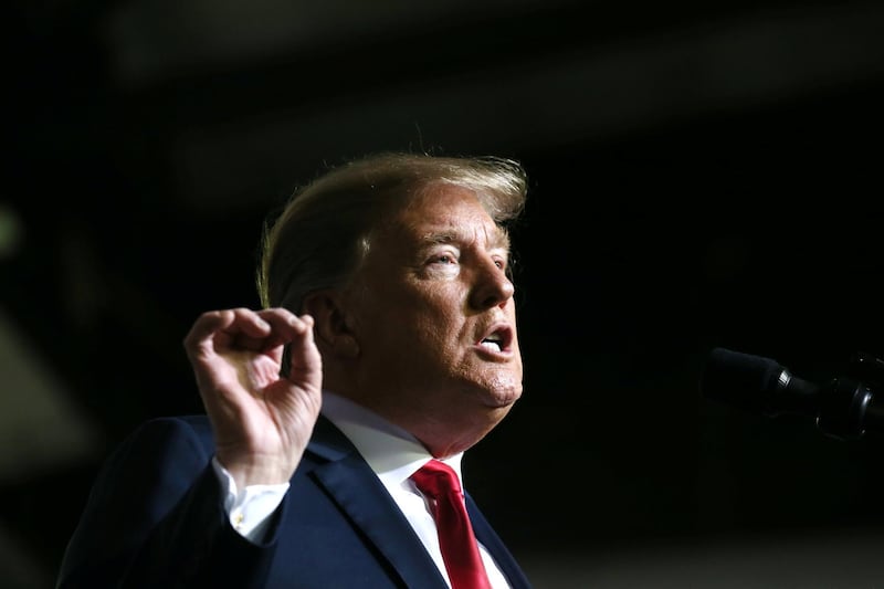 Donald Trump speaks during a rally in El Paso. Reuters