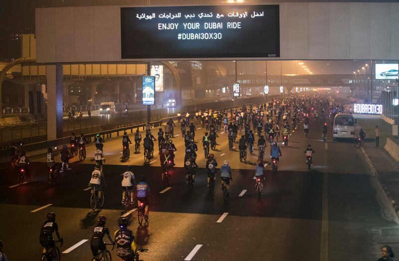 The Dubai Ride started early in the morning when it was still misty along Sheikh Zayed Road.