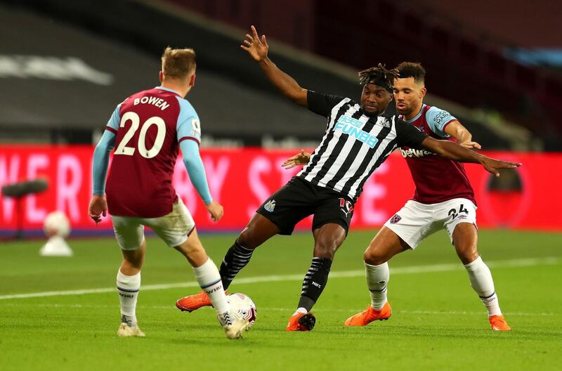 Allan Saint-Maximin - 7: Straight back in the attacking groove for Newcastle. Always dangerous but will have a few bumps and bruises as West Ham looked to bring him down before he hit full flow. PA