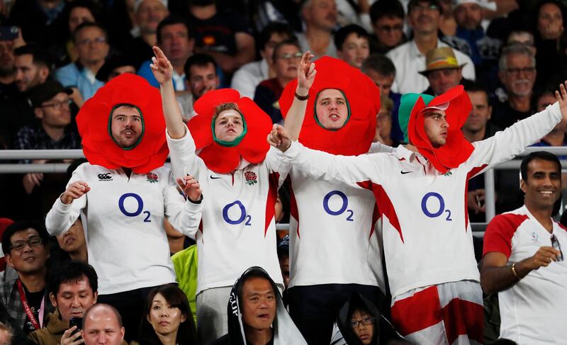 England fans cheer during the match. Reuters