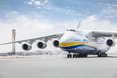 A Ukraine-made Antonov AN-225 touches down in Dubai in 2018. Dubai Airports