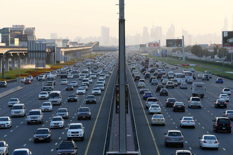 Tailgating accounted for the third highest number of accidents in the UAE in the first quarter of this year. Pawan Singh / The National