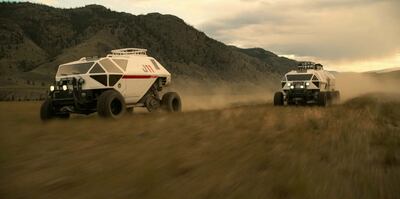 The 'Lost in Space' chariots are all-terrain amphibious tracked vehicles