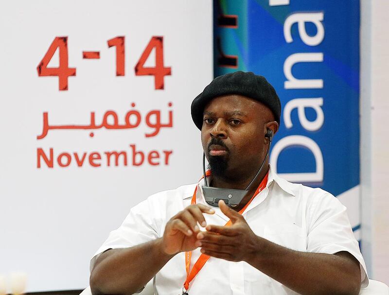 Ben Okri, a Booker Prize winner, shared his thoughts on prose and poetry at a panel talk on Friday. Satish Kumar / The National