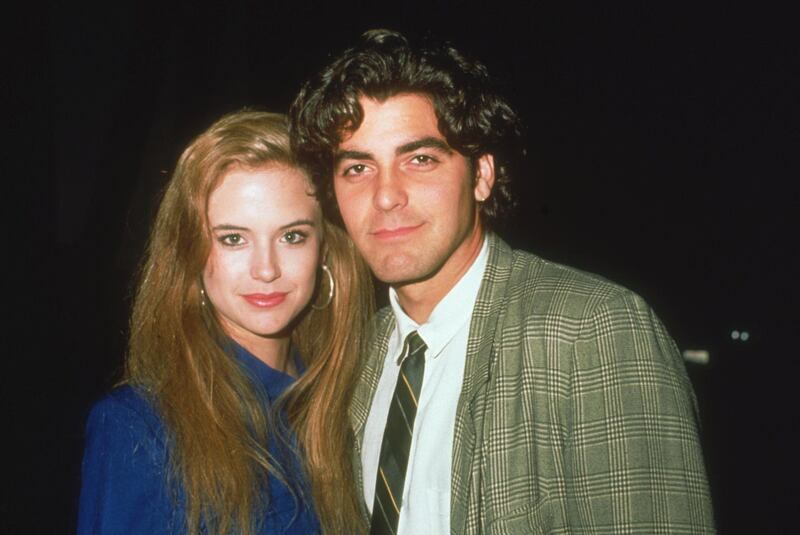 American actors George Clooney and Kelly Preston, circa 1985. (Photo by Frank Edwards/Fotos International/Getty Images)