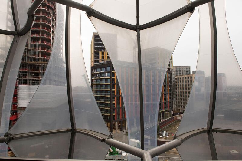 A view outside the windows prior to the unveiling of the new US Embassy building in London. Stefan Rousseau - WPA Pool / Getty Images