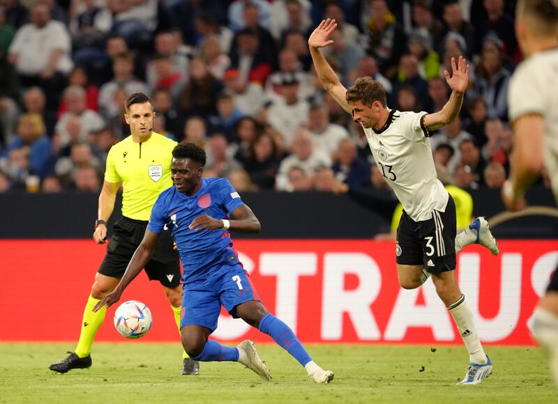 Bukayo Saka 5 - Showed good feet to make half a yard on the right to unleash in a fierce strike which Neuer dealt with well. England's best and only chance of the first half was followed minutes later when the Arsenal man cut in from the right and had Neuer scrambling to cover a powerful curling left foot effort from the edge of the box. Reuters