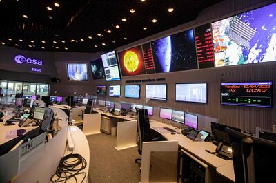 A command centre in Germany that will monitor the weather spacecraft Vigil. AFP 